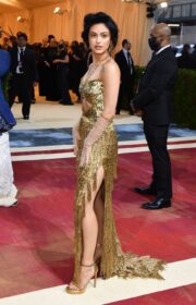 Met Gala 2022: Alluring Camila Mendes in Golden AMI by Alexandre Mattiussi Dress