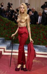 Met Gala 2022: Topless Cara Delevingne in Gold Painted Body