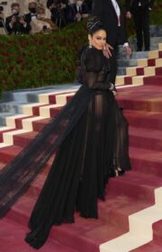 Met Gala 2022: Vanessa Hudgens in Racy Black Sheer Moschino Dress