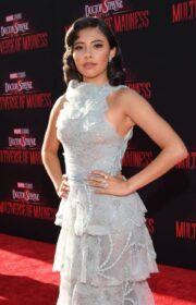 Xochitl Gomez in Grey Dress at Doctor Strange 2 LA Premiere 2022