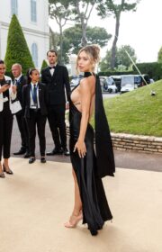 Cannes 2022 amfAR Gala: Alexis Ren in Bold Black Backless Sau Lee Dress