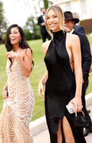 Cannes 2022 amfAR Gala: Alexis Ren in Bold Black Backless Sau Lee Dress
