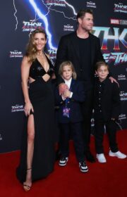 Chris Hemsworth & Elsa Pataky at 'Thor: Love and Thunder' Premiere with their Twins