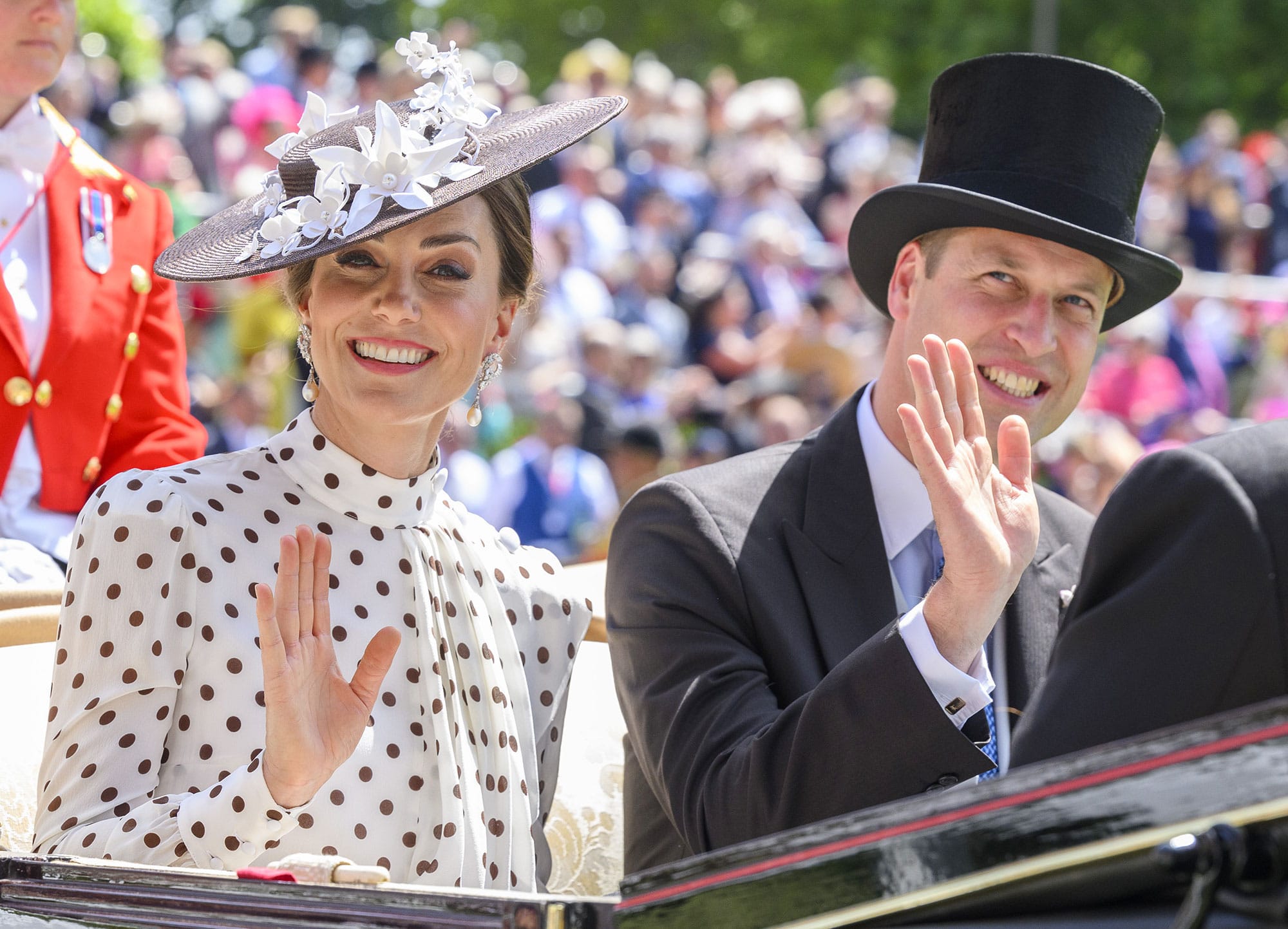 Princess Kate and Prince William in a carriage at The Royal Ascot 2022 on June 17th.