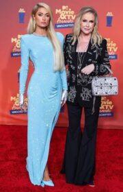 MTV Movie & TV Awards 2022: Paris Hilton in Dazzling Blue Sol Angelann Maxi Dress