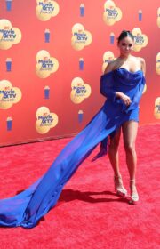 MTV Movie & TV Awards 2022: Vanessa Hudgens in Blue Vera Wang Mini Dress