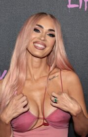 Pink Haired Megan Fox in Mini Dress at ‘Machine Gun Kelly Life In Pink’ New York Premiere 2022