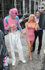 Pink Haired Megan Fox in Mini Dress at ‘Machine Gun Kelly Life In Pink’ New York Premiere 2022