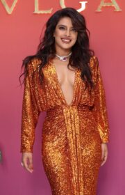 Radiant Priyanka Chopra in Plunging Rasario Dress at Bvlgari High Jewelry Gala 2022