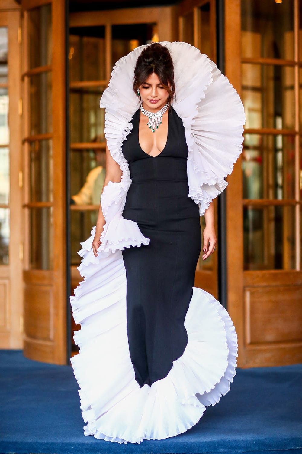 Priyanka Chopra Heading to the Bulgari’s Eden The Garden of Wonders Gala from the Ritz Hotel in Paris, France.