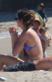 Stunning Kendall Jenner in a Skimpy Hot Blue Bikini at Malibu Beach 2022