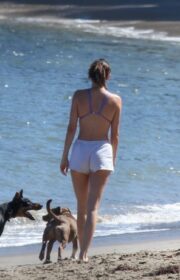 Stunning Kendall Jenner in a Skimpy Hot Blue Bikini at Malibu Beach 2022