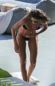 Sensual Izabel Goulart Bikini Body In Black Thong In Mykonos 2022
