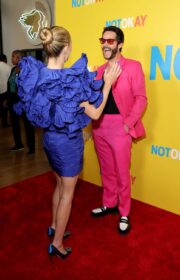 Zoey Deutch in Elie Saab Mini Dress at ‘Not Okay’ New York Premiere (25 Photos)