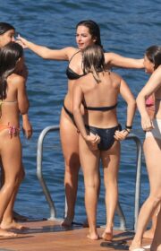 Sensational Addison Rae in Bikini with Boyfriend Omer Fedi at Lake Como in Italy 2022