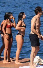 Sensational Addison Rae in Bikini with Boyfriend Omer Fedi at Lake Como in Italy 2022