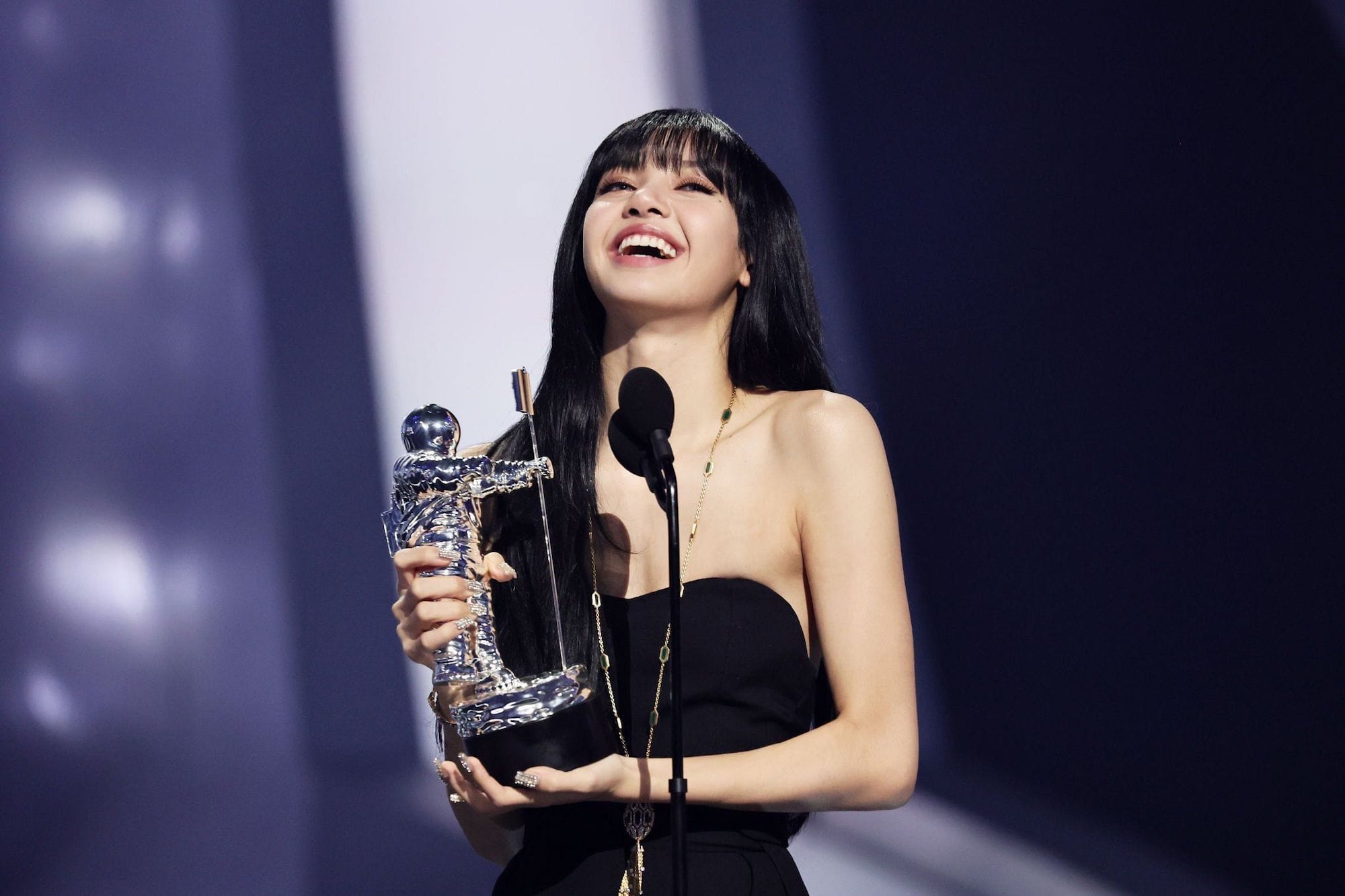 Lisa is all smiles after making history at the 2022 VMAs.
