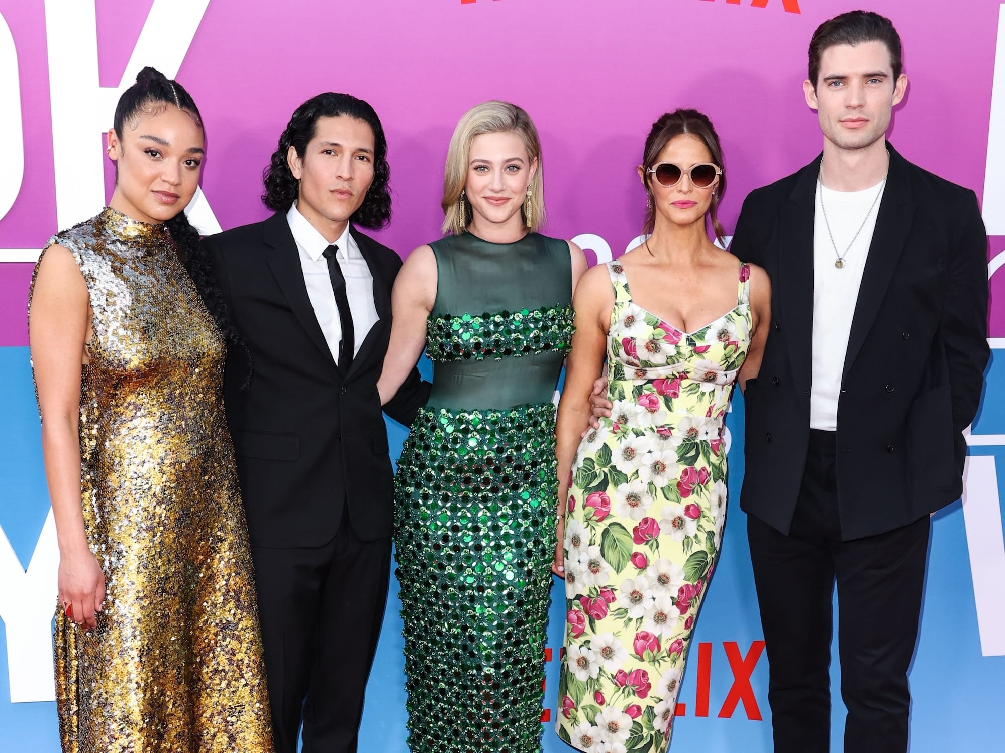 Aisha Dee, Danny Ramirez, Lili Reinhart, Andrea Savage and David Corenswet at Netflix's "Look Both Ways" Los Angeles special screening at TUDUM Theater on August 16, 2022 in Hollywood, California. 