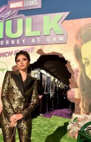 Xochitl Gomez in Gold Suit at She-Hulk: Attorney at Law LA Premiere 2022