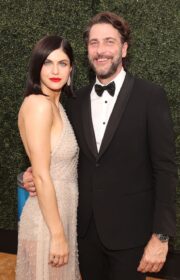 Emmys 2022 Red Carpet: Alexandra Daddario in Dior with Husband Andrew Form