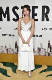 Lily Chee in White Backless Dress at ‘Amsterdam’ World Premiere in NYC