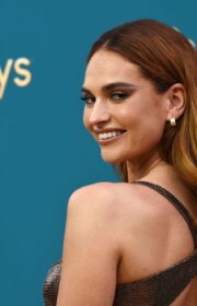 Emmys 2022 Red Carpet: Dazzling Lily James in Versace Gown