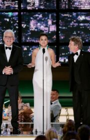 Emmys 2022: Selena Gomez in Celine with Steve Martin and Martin Short