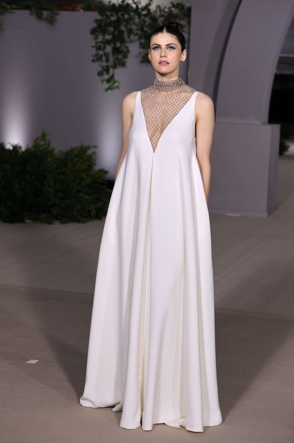 Alluring Alexandra Daddario in Dior at 2022 Academy Museum Gala