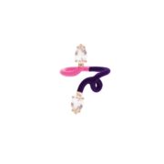 Bea Bongiasca Double Vine Tendril Ring in Pink & Purple