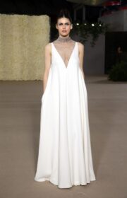 Alluring Alexandra Daddario in Dior at 2022 Academy Museum Gala
