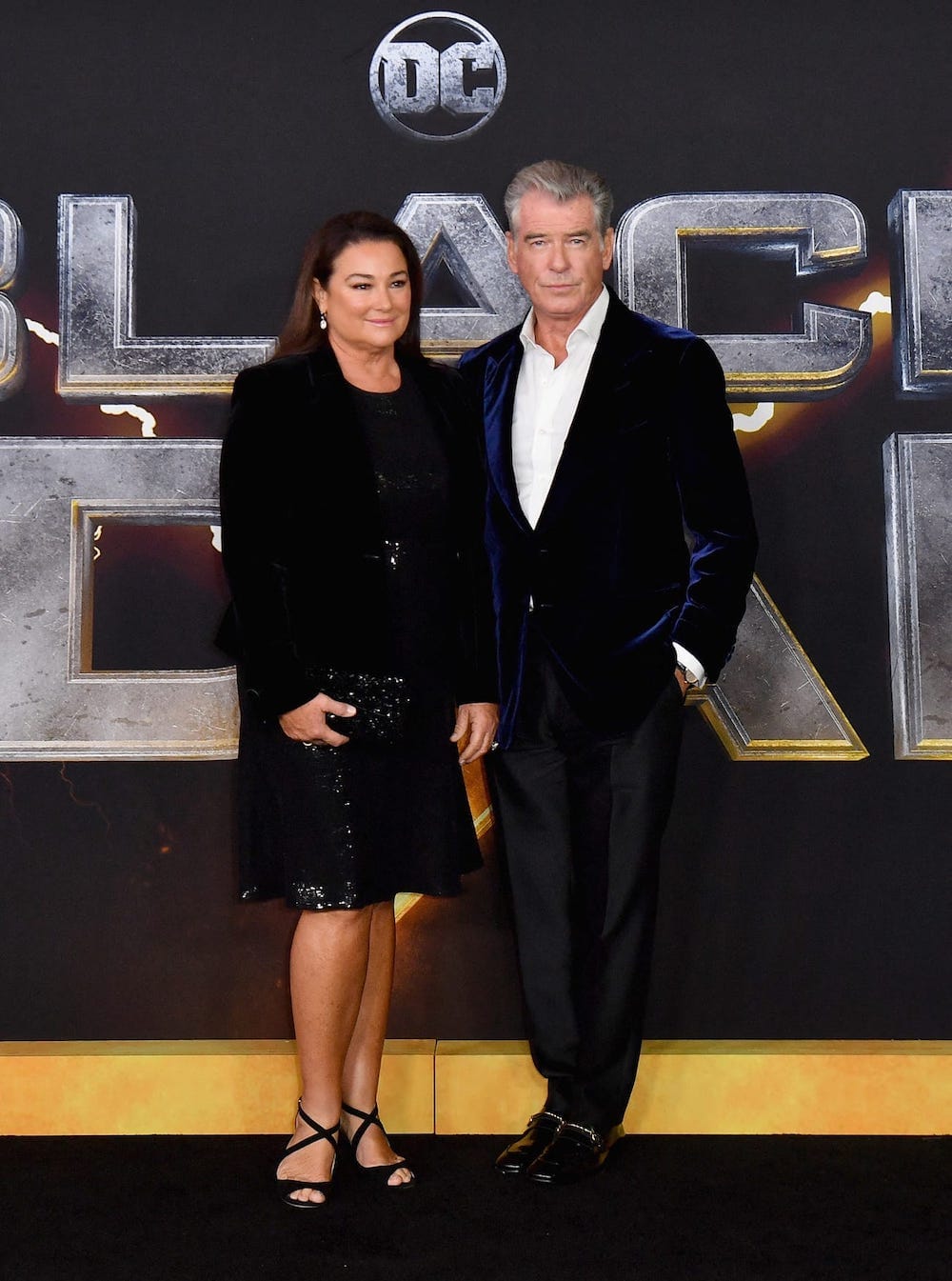 Pierce Brosnan, who plays the role of Doctor Fate, with his wife Keely Shaye Smith.