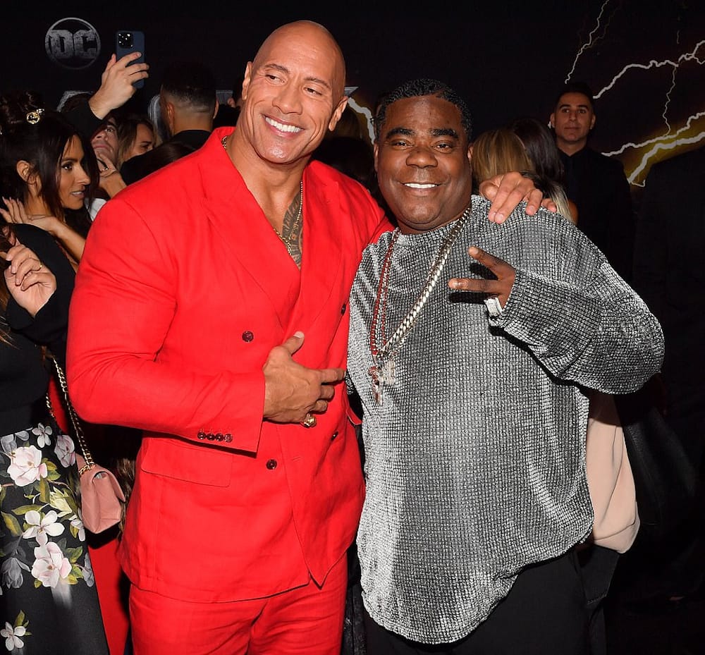Johnson with comedian Tracy Morgan