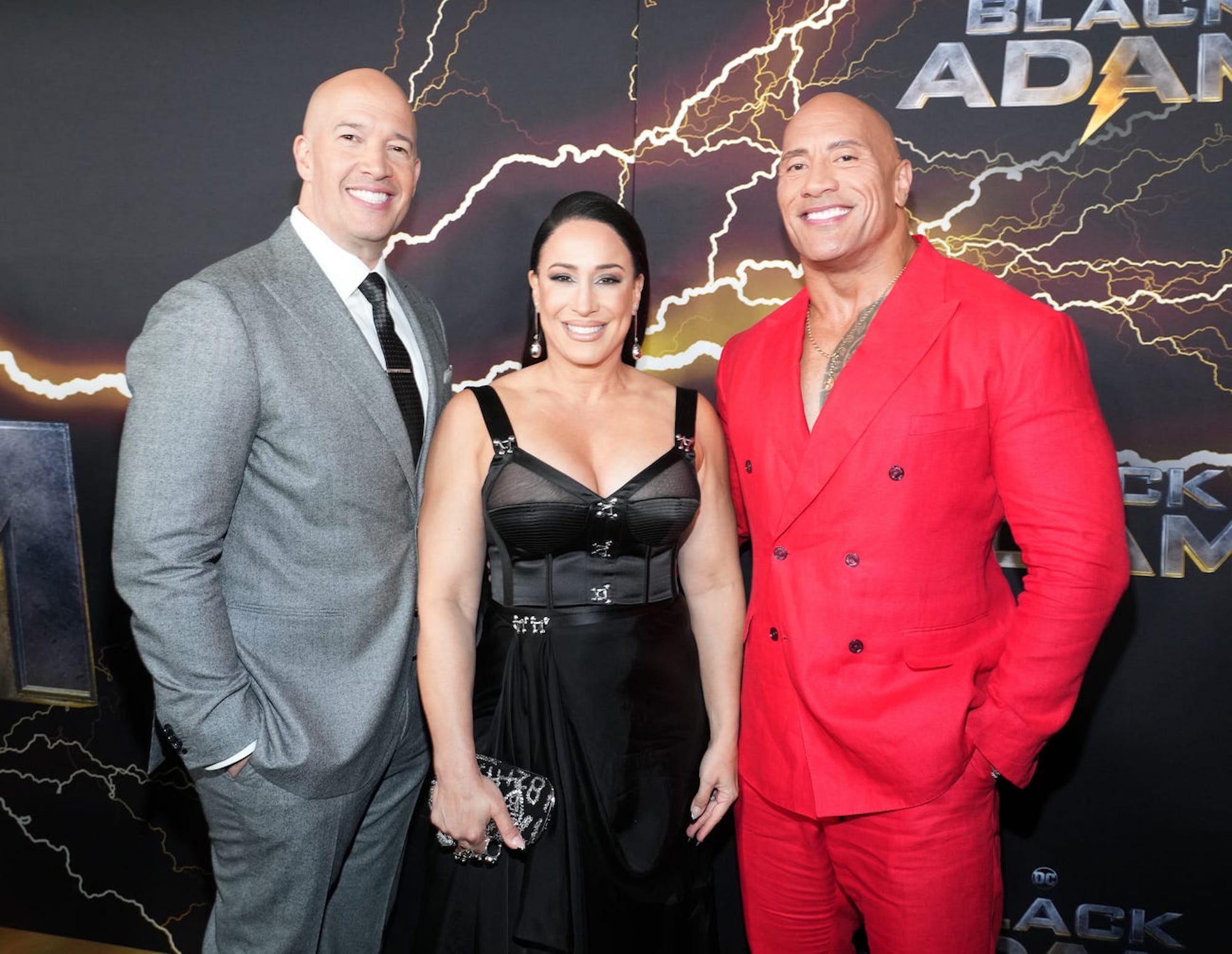 The Rock with his ex-wife and manager Dany Garcia and her brother Hiram Garcia.