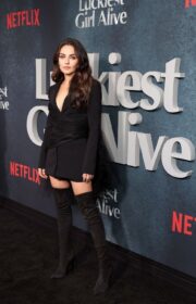 Mila Kunis in Carolina Herrera at ‘Luckiest Girl Alive’ New York Premiere