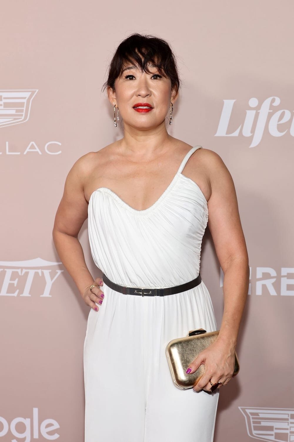 Sandra Oh in White Jumpsuit at Variety’s 2022 Power of Women Event