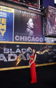 Sarah Shahi in Versace Dress at DC’s Black Adam New York Premiere