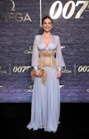 Hayley Atwell in Sabina Bilenko at Omega’s 60 Years Of James Bond Celebration