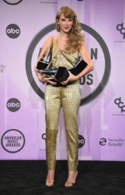 Taylor Swift in The Blonds Backless Jumpsuit at 2022 American Music Awards