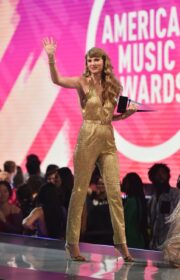 Taylor Swift in The Blonds Backless Jumpsuit at 2022 American Music Awards