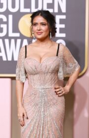 Salma Hayek Stuns in Gucci at 2023 Golden Globes Awards