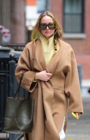 Jennifer Lawrence in Loose Side Braid Hairstyle at New York City Streets
