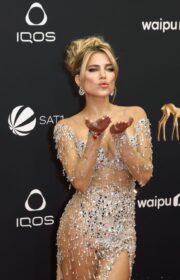 Sylvie Meis in Backless Jasmin Erbaş Dress at 2023 Bambi Awards